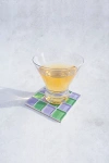 Subtle Art Studios Checkered Glass Tile Coaster In Magical