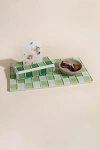Subtle Art Studios Checkered Glass Tile Tray In Pistachio Milk Chocolate