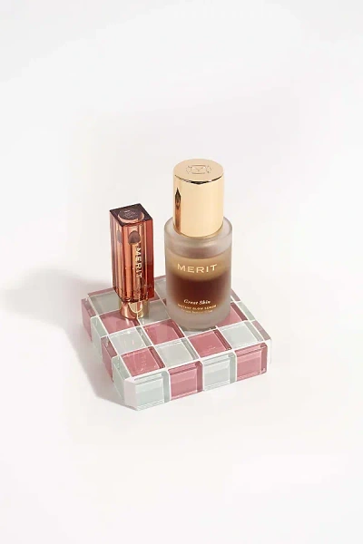 Subtle Art Studios Glass Tile Checkered Cube In Pink Himalayan Milk Chocolate