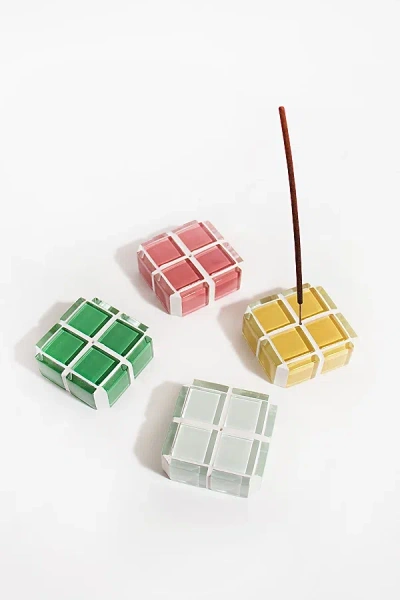 Subtle Art Studios Glass Tile Incense Holder In Honey