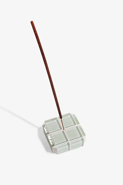 Subtle Art Studios Glass Tile Incense Holder In White Canvas
