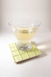 Subtle Art Studios Solid Glass Tile Coaster In Lemon
