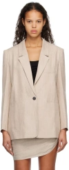 Subtle Le Nguyen Beige Relaxed-fit Blazer In Sand