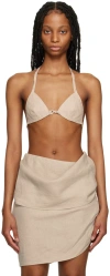 Subtle Le Nguyen Beige Seashell Bralette In Sand