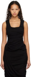 Subtle Le Nguyen Black Draped Tank Top In Black
