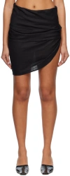 Subtle Le Nguyen Black Gathered Miniskirt In Black