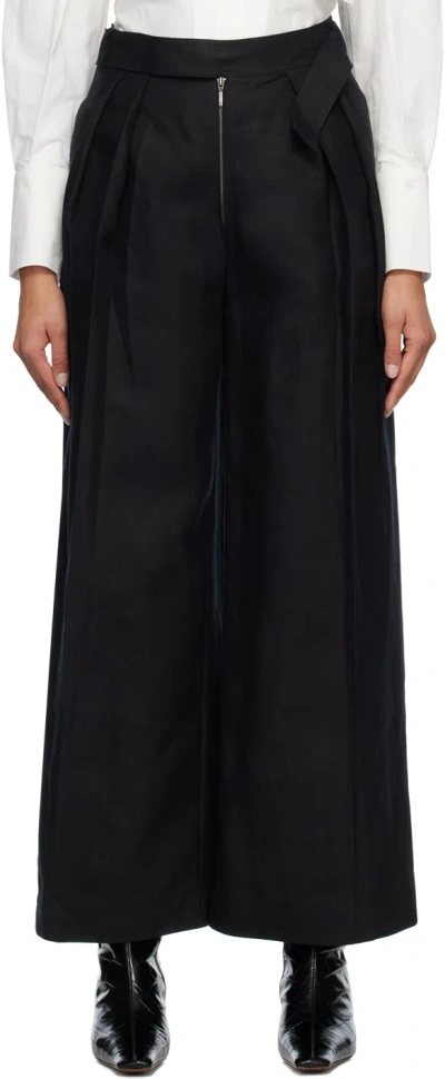 Subtle Le Nguyen Black Pleated Trousers