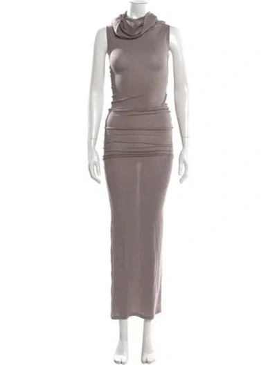 Pre-owned Subtle Le Nguyen Cowl Neck Long Dress In Gray