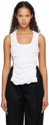 Subtle Le Nguyen White Draped Tank Top In White