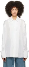 Subtle Le Nguyen White Droptail Shirt In White