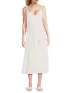 Subtle Luxury Women's Triss Linen & Cotton Midi Cover-up Dress In White