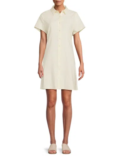 Subtle Luxury Women's Wynne Linen Blend Coverup Shirtdress In Sand