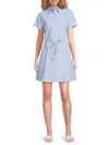 Subtle Luxury Women's Wynne Linen Blend Coverup Shirtdress In Sky