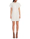 Subtle Luxury Women's Wynne Linen Blend Coverup Shirtdress In White