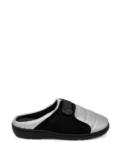 Subu Belt Quilted Touch-strap Slippers In Black