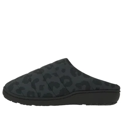 Subu Down Sandals 'leopard Charcoal' In Gray