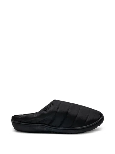 Subu Nannen Logo-embroidered Slippers In Black