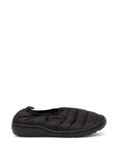 Subu Packable F-line Quilted Slippers In Black