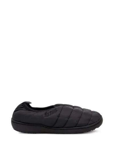 Subu Packable F-line Quilted Slippers In Black