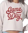 Suburban Riot Game Day Crop Sweatshirt In Ivory In Multi