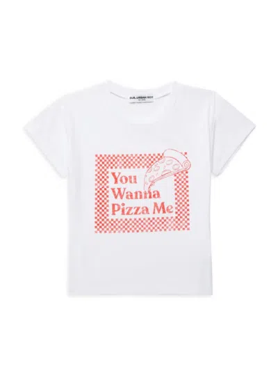 Suburban Riot Kids' Girl's Pizza Me Crop Tee In White