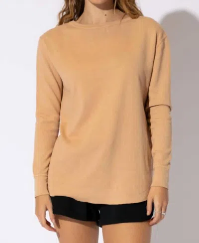 Suburban Riot Maria Thermal Top In Sand In Brown