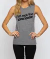 Suburban Riot Not For Everyone Muscle Tank Top In Grey In Grey