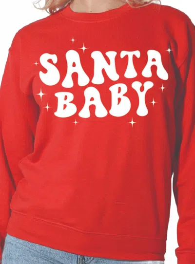 Suburban Riot Santa Baby Oversized Sweatshirt In Red