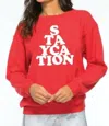 Suburban Riot Staycation Sweatshirt In Red In Red