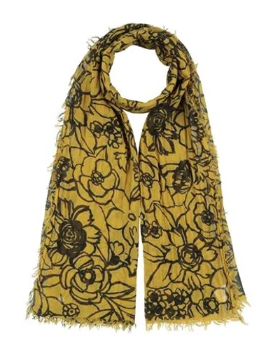 Sud Woman Scarf Military Green Size - Cotton, Metallic Fiber