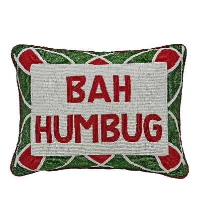 Sudha Pennathur Bah Humbug Beaded Decorative Pillow, 9 X 12 In Multi