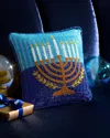 Sudha Pennathur Beaded Menorah Pillow, 10" In Multi