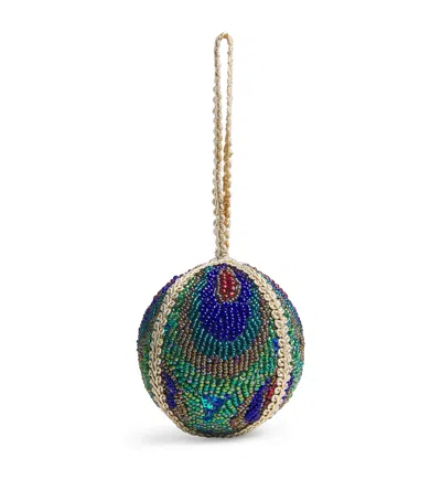 Sudha Pennathur Beaded Peacock Bauble In Multi