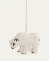 Sudha Pennathur Beaded Polar Bear Christmas Ornament In White