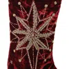 Sudha Pennathur Burgundy Stocking With Star In Burgundy