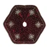 Sudha Pennathur Burgundy Velvet Stars Tree Skirt, 48 In Burgundy