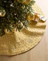 Sudha Pennathur Embroidered & Beaded Gold Tissue 60" Tree Skirt In Gold