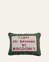 Sudha Pennathur I Left My $avings At Bergdorf's Beaded Pillow In Green