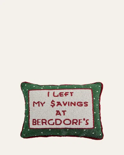 Sudha Pennathur I Left My $avings At Bergdorf's Beaded Pillow In Green