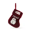 Sudha Pennathur Meow Mini Cat Stocking In Burgundy