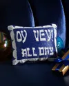 Sudha Pennathur Oy Vey All Day Beaded Hanukkah Pillow, 8" X 10"