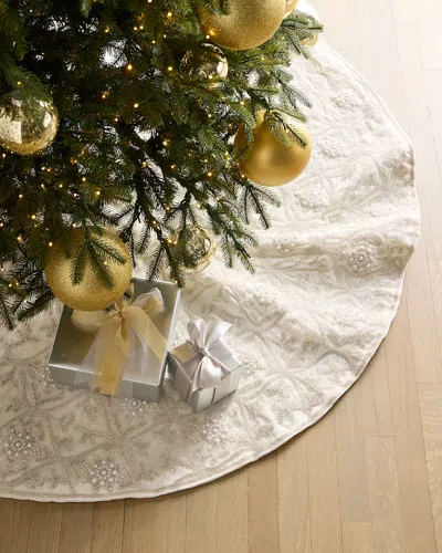 Sudha Pennathur Pearly & Beaded Velvet 60" Tree Skirt