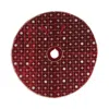 Sudha Pennathur Red Velvet Tree Skirt With Silver & Gold Snowflake, 50 In Red