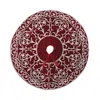 Sudha Pennathur Red Velvet Tree Skirt With Silver Beading, 60 In Red