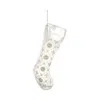 Sudha Pennathur Snowflakes & Stars Embroidered Stocking In White