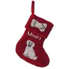 SUDHA PENNATHUR WOOF BEADED VELVET DOG STOCKING