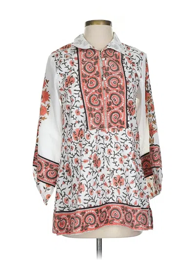 Pre-owned Sue Sartor 3/4 Sleeve Blouse In White