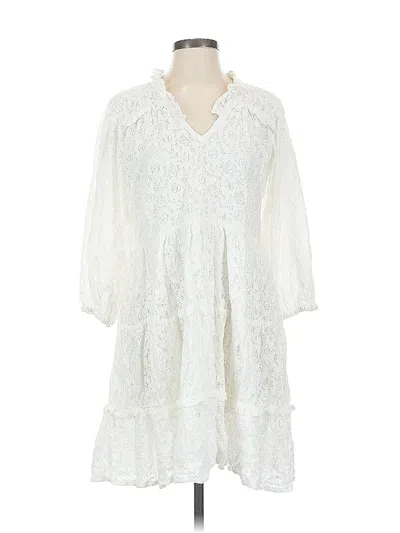 Pre-owned Sue Sartor Casual Dress In White