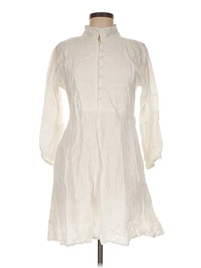 Pre-owned Sue Sartor Casual Dress In White