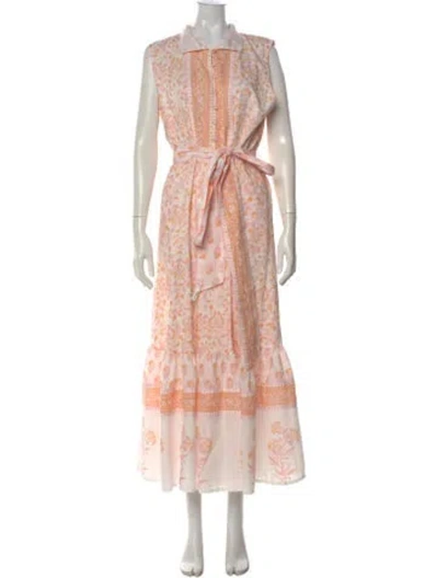 Pre-owned Sue Sartor Floral Print Long Dress In Multi